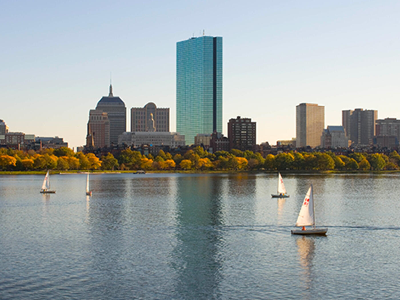 View of Charles River and sail boats